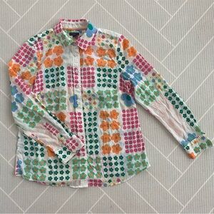 Talbots Multicolor Floral & Dot Button-Down Shirt Women’s Size PS
